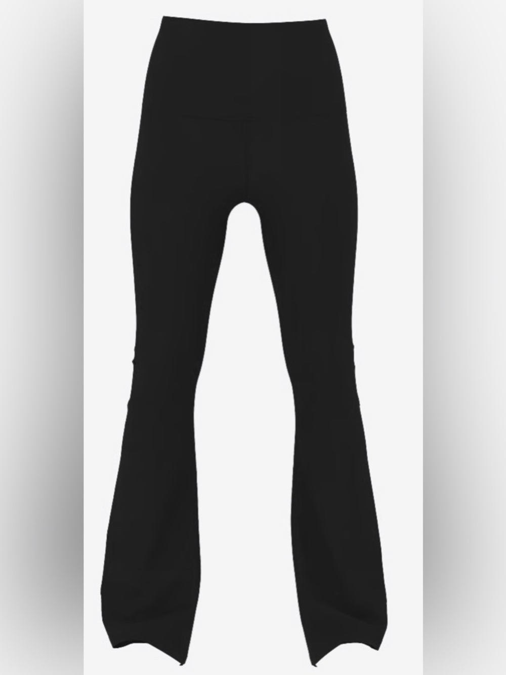 VICTORIA SECRET PINK ALL DAY PURE BLACK COTTON FOLDOVER FLARE LEGGINGS (M)